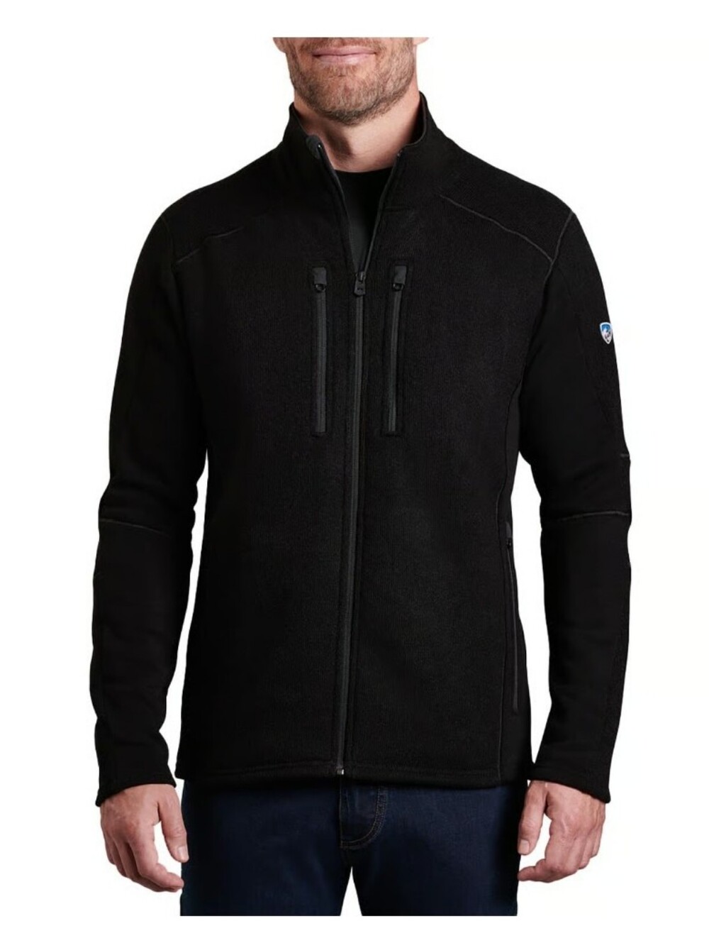 Kuhl Interceptr Men's Black Full-Zip Jacket with Chest Pockets Light Fall Size M